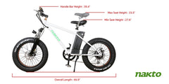 Fat Tire Electric Bike NAKTO Mini Cruiser